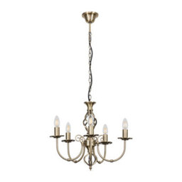 Valuelights Memphis Traditional Style Antique Gold Barley Twist 5 Way Ceiling Light Chandelier
