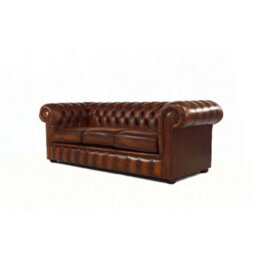 Chesterfield 3 Seater Antique Tan Real Leather Sofa Bespoke In Classic Style - thumbnail 6