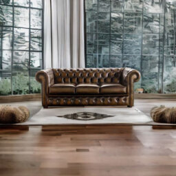 Chesterfield 3 Seater Antique Tan Real Leather Sofa Bespoke In Classic Style - thumbnail 4