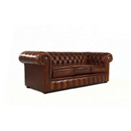 Chesterfield 3 Seater Antique Tan Real Leather Sofa Bespoke In Classic Style - thumbnail 7