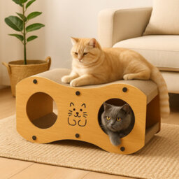 GardenSkill Cat Scratcher House, Bed And Hideaway - 3 In 1 Kitten Cave Lounger With Corrugated Cardboard Scratching Board For Healthy Claws - thumbnail 1