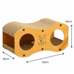 GardenSkill Cat Scratcher House, Bed And Hideaway - 3 In 1 Kitten Cave Lounger With Corrugated Cardboard Scratching Board For Healthy Claws - thumbnail 3