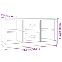 Berkfield Tv Cabinet Concrete Grey 99.5X35.5X48 Cm Engineered Wood - thumbnail 9