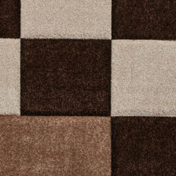 Beige Chequered Rug, Geometric Bordered Rug, 10mm Thick Stain-Resistant Rug, Modern Rug For Dining Room-60Cm X 120Cm - thumbnail 3