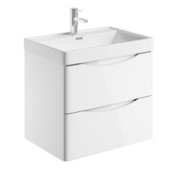 Plum&clay Eden Gloss White Wall Hung Vanity Unit With Resin Basin (W)600mm - thumbnail 5
