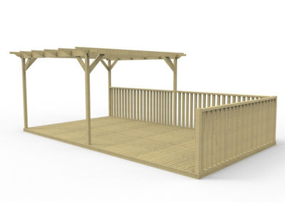 Arbor Garden Solutions Rectangular Pergola And Decking Kit With Balustrade V.7, 3M X 4.8M - image 1