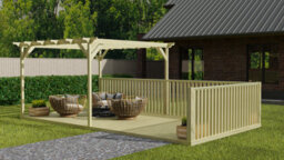 Arbor Garden Solutions Rectangular Pergola And Decking Kit With Balustrade V.7, 3M X 4.8M - thumbnail 2