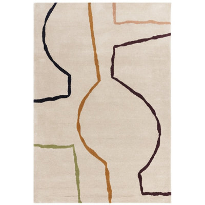 Multicoloured Modern Handmade Multi Abstract Wool Rug For Bedroom Living Room & Dining Room-160Cm X 230Cm - image 1
