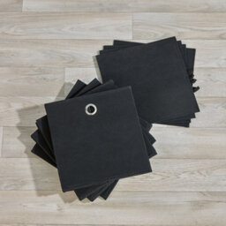 Home Source Fabric Cube Storage Box 4 Pack Black - thumbnail 4