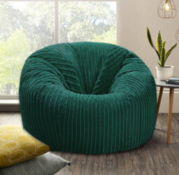 Beautiful Beanbags Adult Classic Beanbag Jumbo Cord Bean Bags Ready Filled - Teal - thumbnail 3