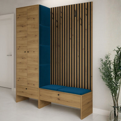 Balma Iii Hallway Anteroom With Versatile Arrangement Options Artisan Black With Blue Panels - image 1
