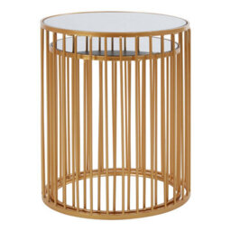 Orsina Nest Of 2 Round Side Tables, Gold Finish Metal Frame With Mirrored Tops, Nesting Tables For Living Room - thumbnail 3