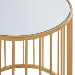 Orsina Nest Of 2 Round Side Tables, Gold Finish Metal Frame With Mirrored Tops, Nesting Tables For Living Room - thumbnail 4