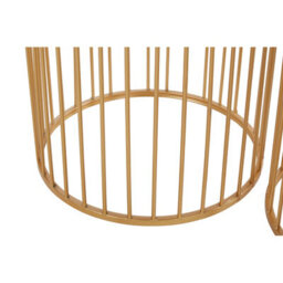 Orsina Nest Of 2 Round Side Tables, Gold Finish Metal Frame With Mirrored Tops, Nesting Tables For Living Room - thumbnail 5