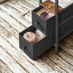 Pirlo Plush Industrial Slim Side End Table With Charging Station And Drawers - thumbnail 5