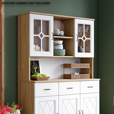 Heze Furniture Provenza Sideboard Topper Display Unit Unit - Stone Oak / White Matt - image 1