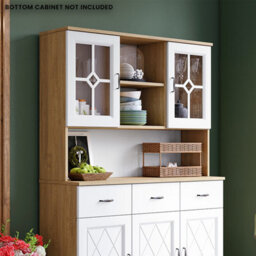 Heze Furniture Provenza Sideboard Topper Display Unit Unit - Stone Oak / White Matt