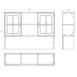 Heze Furniture Provenza Sideboard Topper Display Unit Unit - Stone Oak / White Matt - thumbnail 3