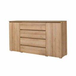 Cosmo C06 Modern 4 Drawer Chest Of Drawers Contemporary Oak Riviera Storage Cabinet For Bedroom Or Living Room - thumbnail 2