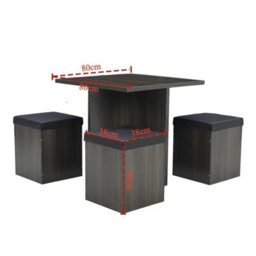 Compact Dining Table And Chairs Space Saving Kitchen Grey Set 4 Small Stools - thumbnail 2