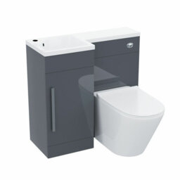 Nes Home 900mm Dark Grey Left Hand Basin Vanity Unit With Toilet Wc - thumbnail 9