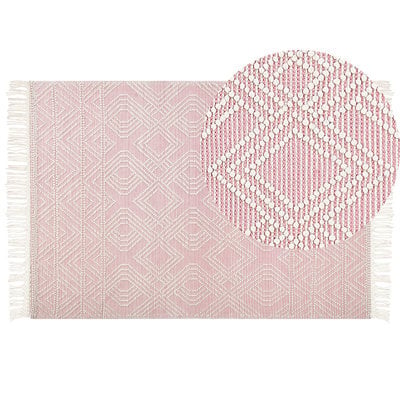 Beliani Rug Adana Pastel Pink 160 X 230 Cm Wool - image 1
