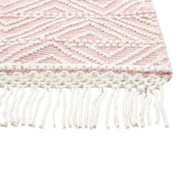 Beliani Rug Adana Pastel Pink 160 X 230 Cm Wool - thumbnail 7