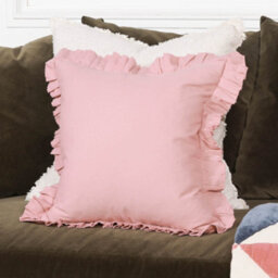 Clotilde French Style Wild Rose Pink Frill 45Cm Cushion Cover - thumbnail 1