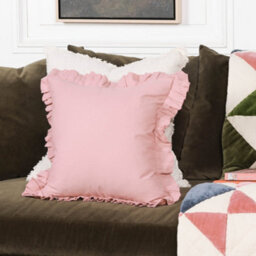 Clotilde French Style Wild Rose Pink Frill 45Cm Cushion Cover - thumbnail 3