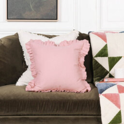 Clotilde French Style Wild Rose Pink Frill 45Cm Cushion Cover - thumbnail 2
