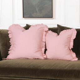 Clotilde French Style Wild Rose Pink Frill 45Cm Cushion Cover - thumbnail 5