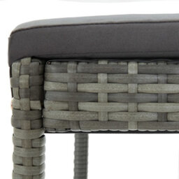 Vidaxl Garden Bar Stools With Cushions 4 Pcs Grey Poly Rattan - thumbnail 8