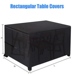 Outdoor Protective Cover For Garden Furniture, 210D, Table And Chair, 180X120X74Cm, Black - thumbnail 5
