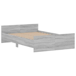 Berkfield Bed Frame With Headboard And Footboard Grey Sonoma 120X190 Cm - thumbnail 3