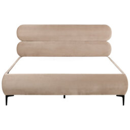 Beliani Bed Velvet Lessay 160 X 200 Cm (Eu King Size) Taupe - thumbnail 4