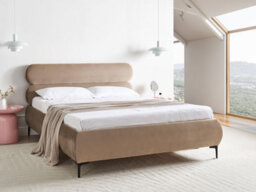 Beliani Bed Velvet Lessay 160 X 200 Cm (Eu King Size) Taupe - thumbnail 2