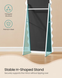 Songmics Full Length Mirror, 160 X 50 Cm, Irregular Wavy Full Body Floor Mirror With Stand, Standing, Mdf Frame - thumbnail 4