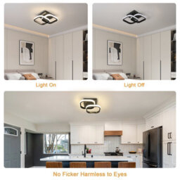 Pheashine 2 Pack  Sleek Led Ceiling Light 22W 4500K Square Flush Mount 23Cm - thumbnail 6