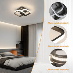 Pheashine 2 Pack  Sleek Led Ceiling Light 22W 4500K Square Flush Mount 23Cm - thumbnail 7