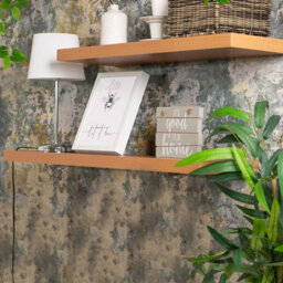 Harbour Housewares 100Cm Floating Wall Shelves- Brown - Photo Gallery Bookshelf Wall Shelves For Storage & Display - Set Of 2 - thumbnail 7