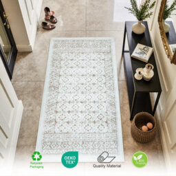 Homeart Traditional Area Rug , Super Soft & Sustainable Woven Neutral Carpet Durable Indoor Rug Weave Beige 60X110 - thumbnail 2