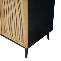 Swish Furniture Manila Black & Pvc Rattan 2 Door Double Wardrobe Bedroom Furniture Storage - thumbnail 6
