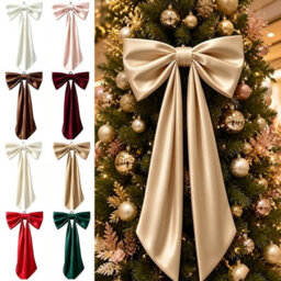 Amorly 48In Oversized Giant Khaki Bow, Gothic Hanging Decor For Halloween, Mantel, Entryway,wall,christmas Tree Topper & Party Decoration - thumbnail 7