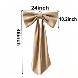 Amorly 48In Oversized Giant Khaki Bow, Gothic Hanging Decor For Halloween, Mantel, Entryway,wall,christmas Tree Topper & Party Decoration - thumbnail 4