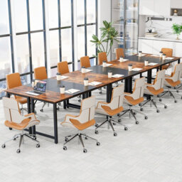 Costway 160 X 60 Cm Computer Desk Industrial Writing Desk Conference Table With Metal Frame - thumbnail 6