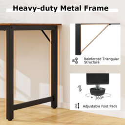 Costway 160 X 60 Cm Computer Desk Industrial Writing Desk Conference Table With Metal Frame - thumbnail 7