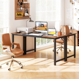 Costway 160 X 60 Cm Computer Desk Industrial Writing Desk Conference Table With Metal Frame - thumbnail 4