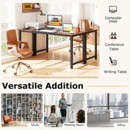 Costway 160 X 60 Cm Computer Desk Industrial Writing Desk Conference Table With Metal Frame - thumbnail 9