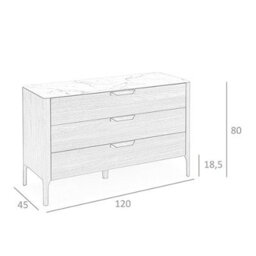 Angel Cerda Elegant Walnut Chest Of Drawers With Marble-Effect Top - thumbnail 7