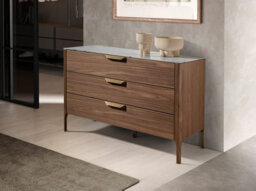Angel Cerda Elegant Walnut Chest Of Drawers With Marble-Effect Top - thumbnail 2